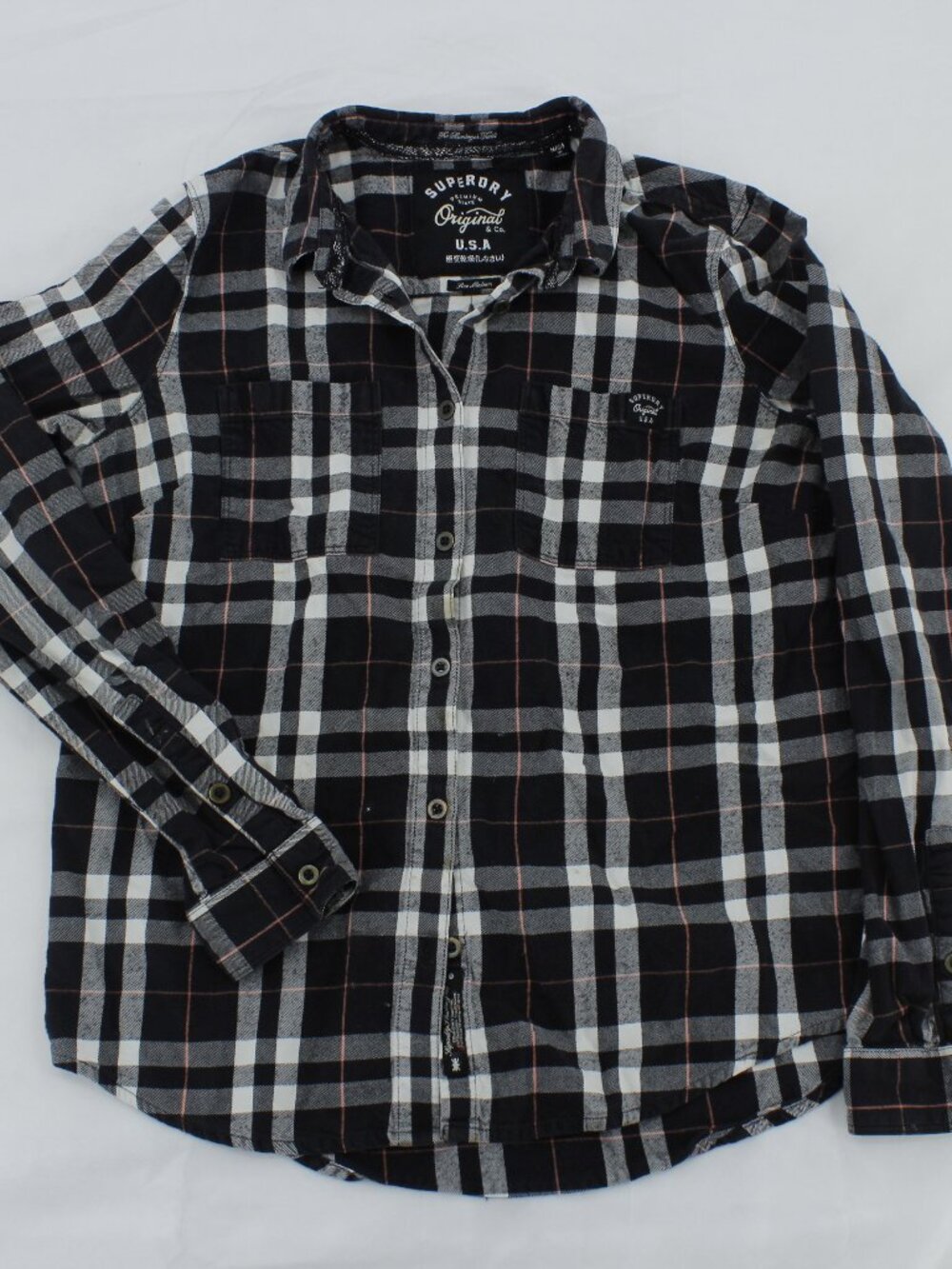 Superdry Women's Lumberjack Plaid Shirt - Black/White - Size M